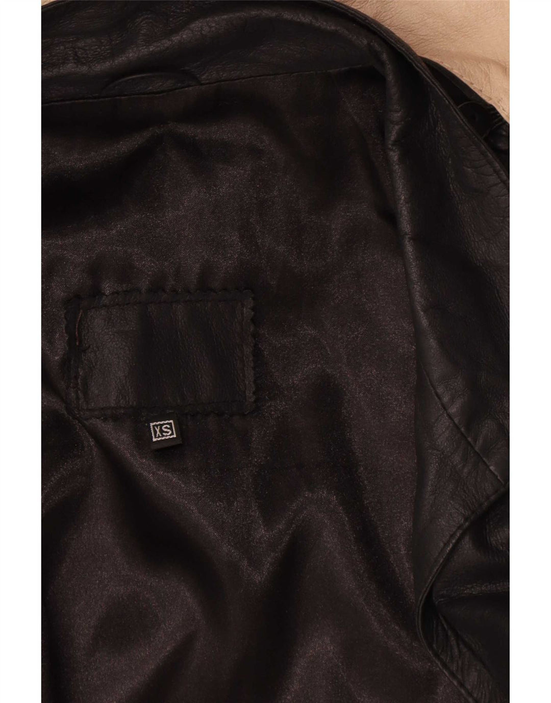 Vintage Womens Oversized Leather Coat UK 6 XS Black