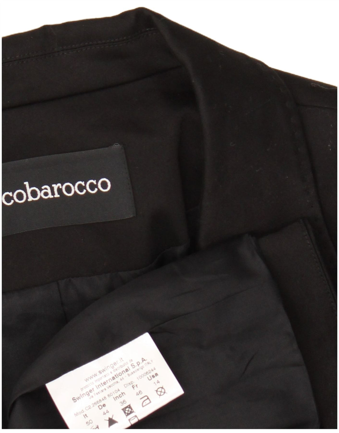 Roccobarocco Womens 2 Button Blazer Jacket IT 50 XL Black Cotton