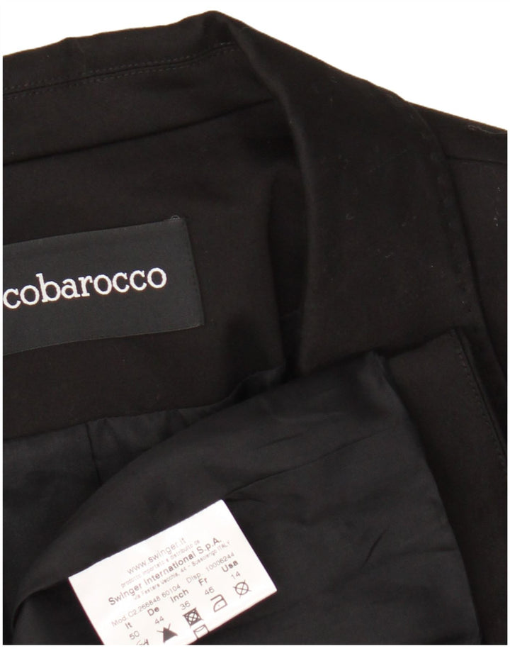 Roccobarocco Womens 2 Button Blazer Jacket IT 50 XL Black Cotton