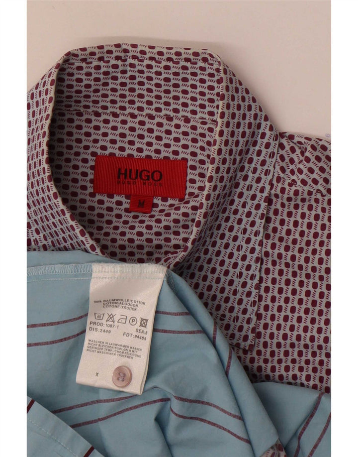 Hugo Boss Mens Shirt Medium Blue Striped Cotton