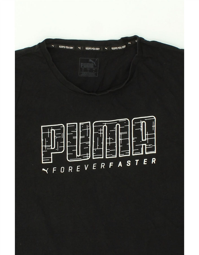 PUMA Mens Graphic T-Shirt Top Medium Black | Vintage Puma | Thrift | Second-Hand Puma | Used Clothing | Messina Hembry 