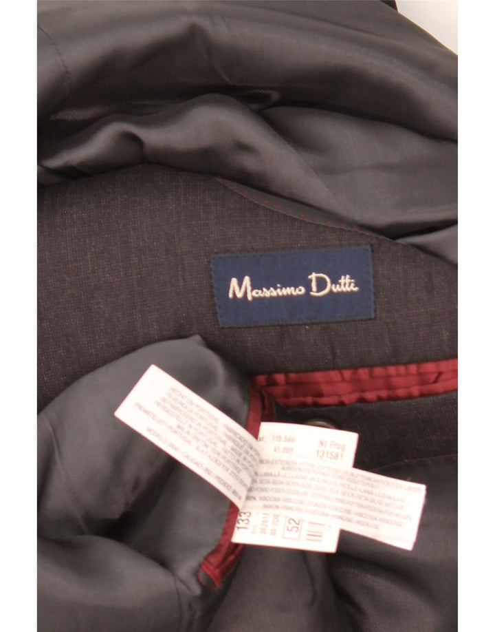 Massimo Dutti Mens 3 Button Blazer Jacket EU 52 Large Black Wool