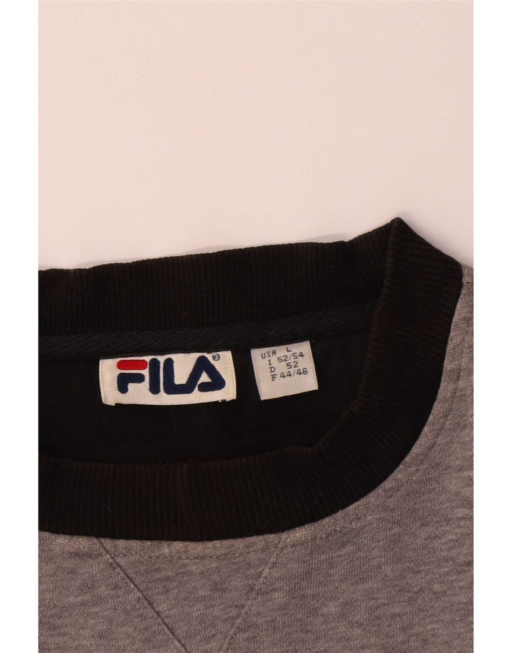 Fila Mens Graphic Top Long Sleeve Large Grey