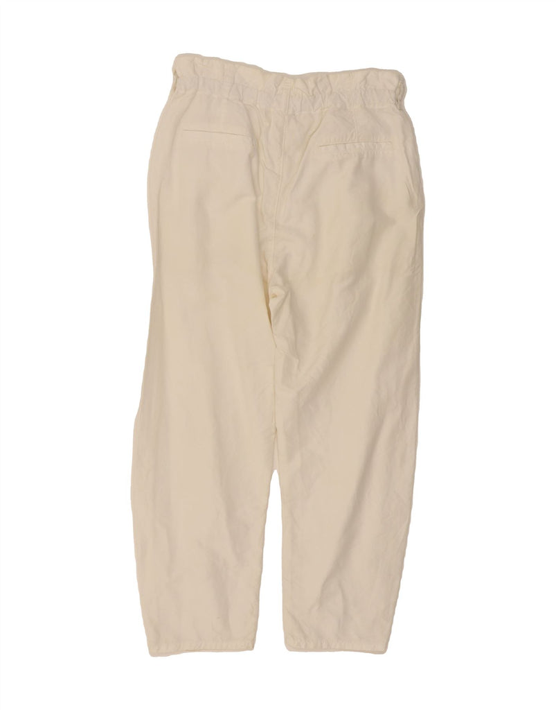 ZARA Womens High Waist Cropped Trousers EU 40 Medium W30 L24 White Vintage Zara and Second-Hand Zara from Messina Hembry 