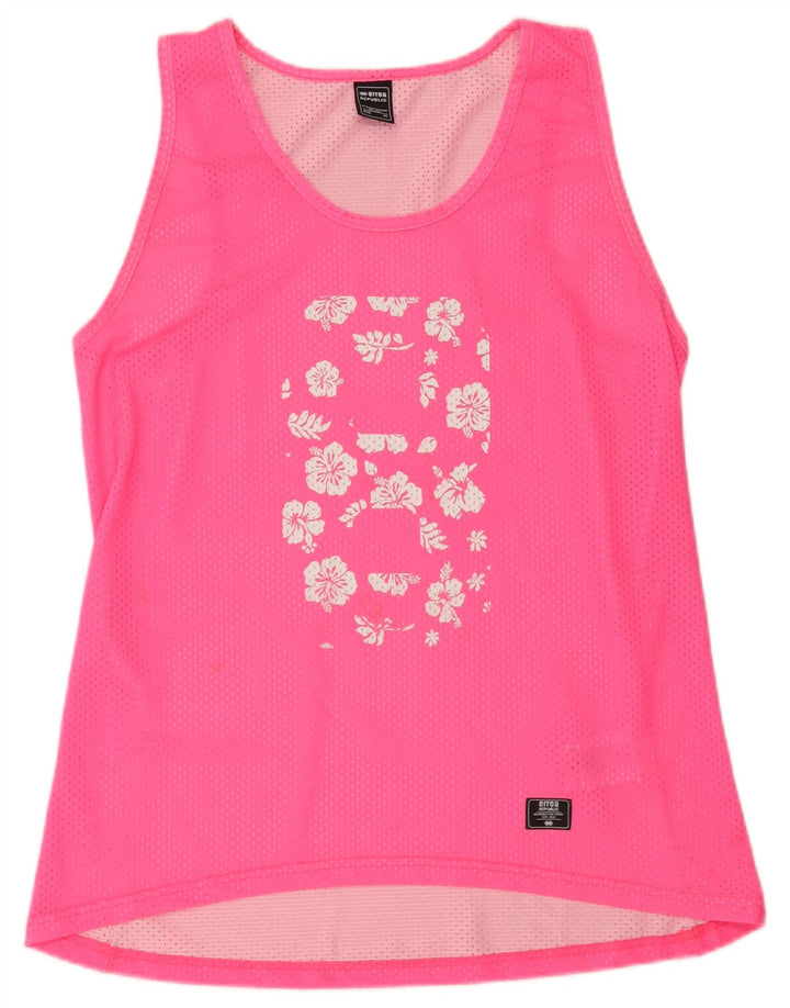 Errea Womens Graphic Vest Top UK 18 XL Pink Floral Polyester