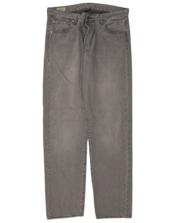 Levi's Mens 501 Straight Jeans W34 L32 Grey Cotton