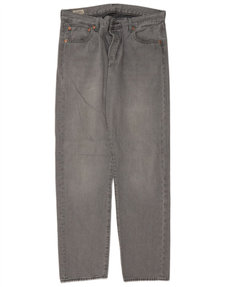 Levi's Mens 501 Straight Jeans W34 L32 Grey Cotton