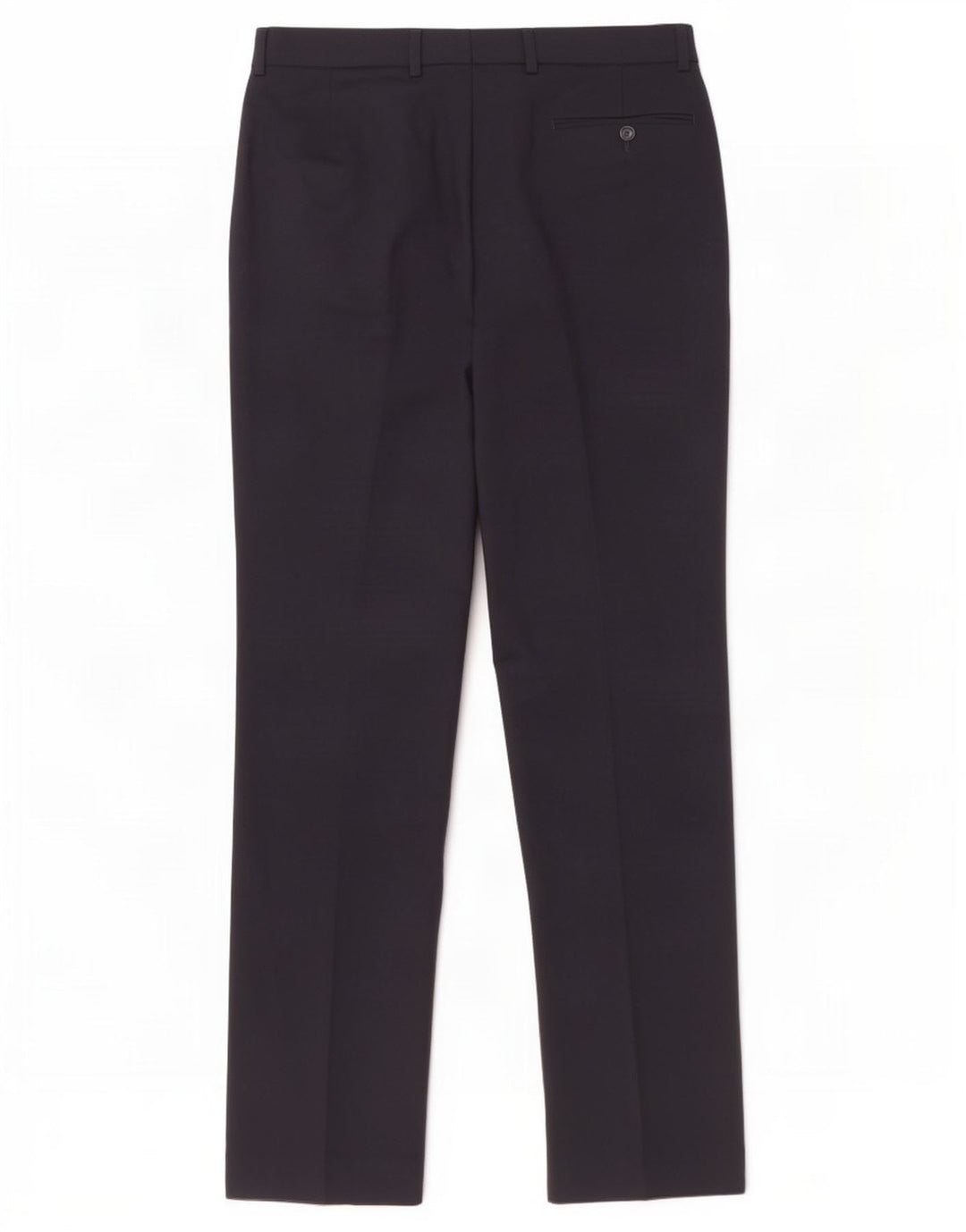 Marks & Spencer Womens Straight Suit Trousers W32 L33 Navy Blue Wool