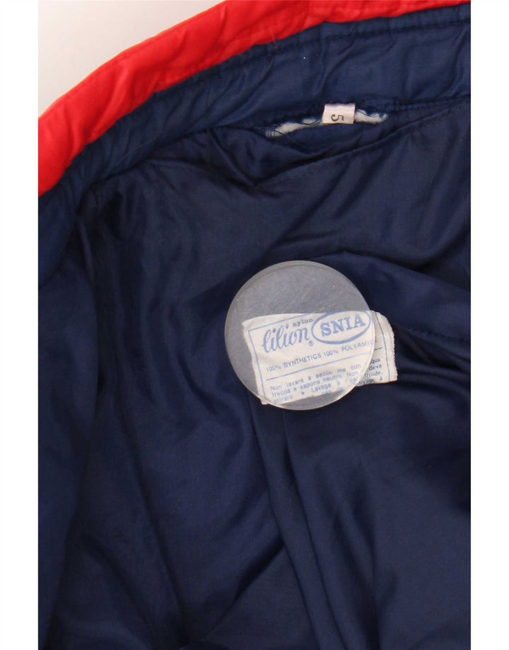 Vintage Womens Padded Jacket UK 14 Medium Blue Colourblock Nylon