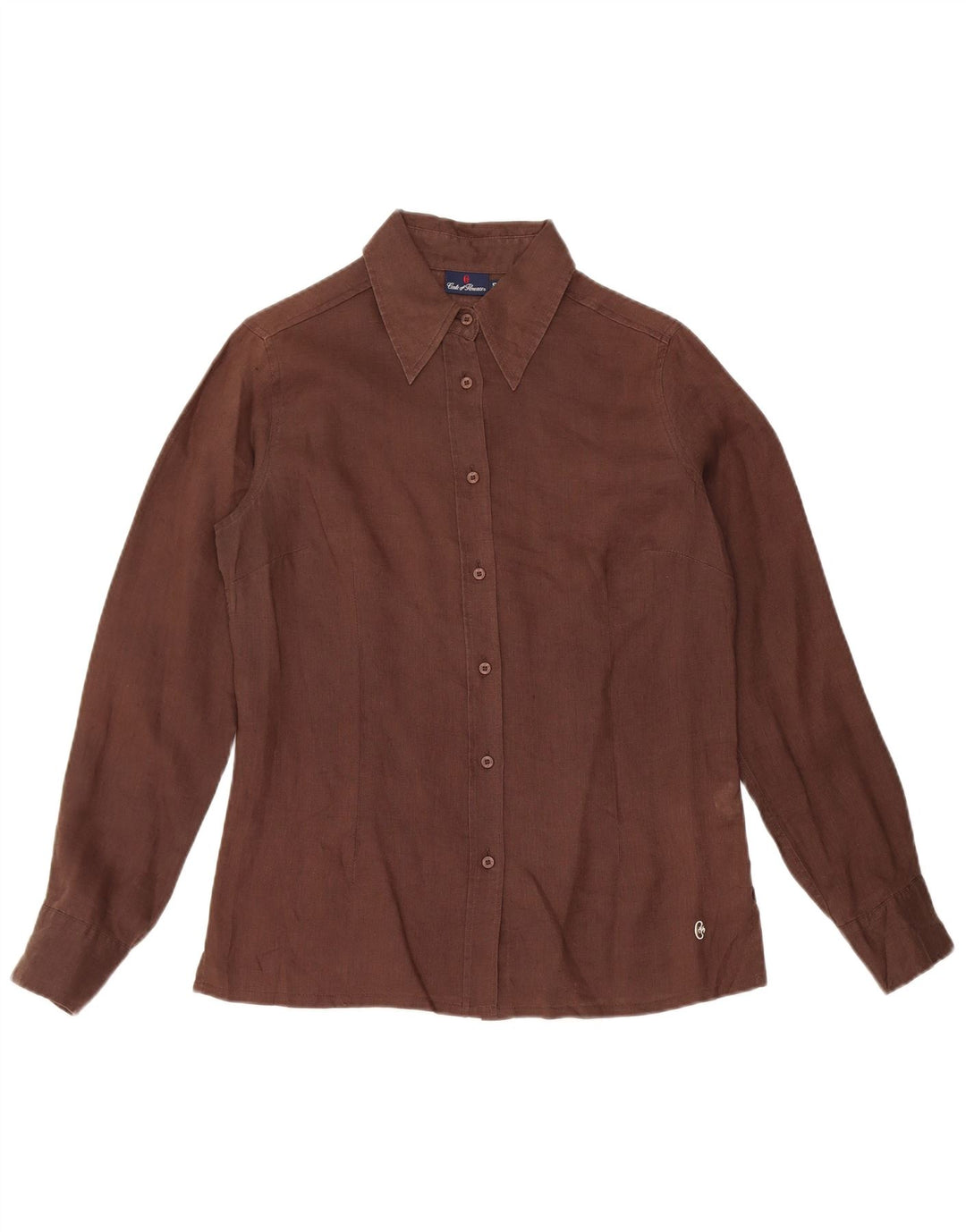 CONTE OF FLORENCE Womens Shirt UK 10 Small Brown Linen