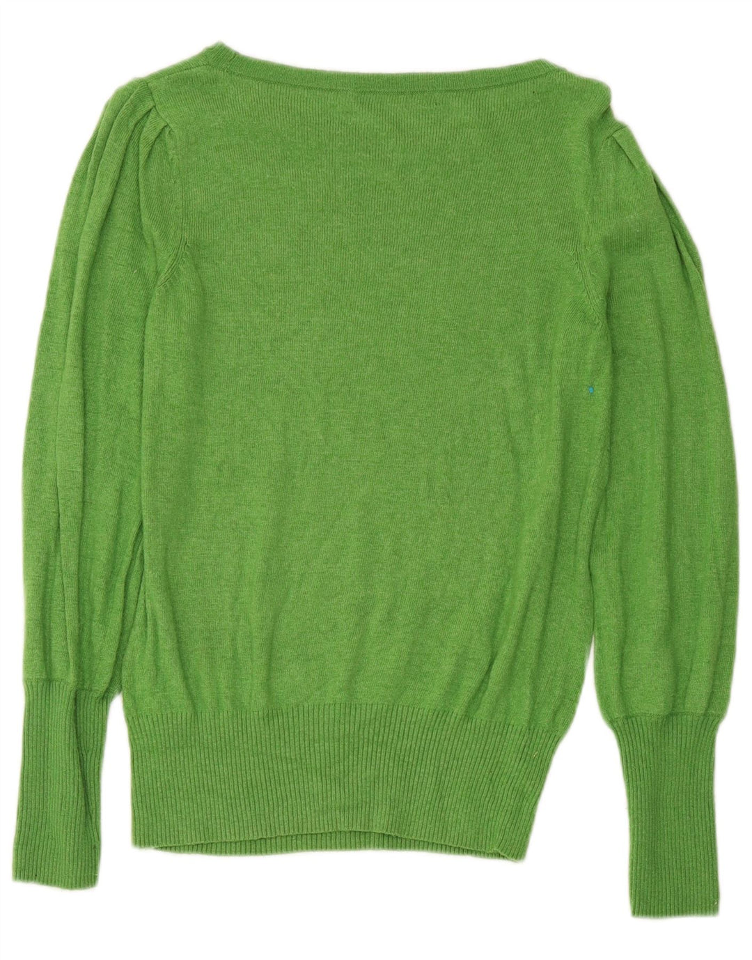Marks & Spencer Womens Boat Neck Jumper Sweater UK 12 Medium Green Viscose