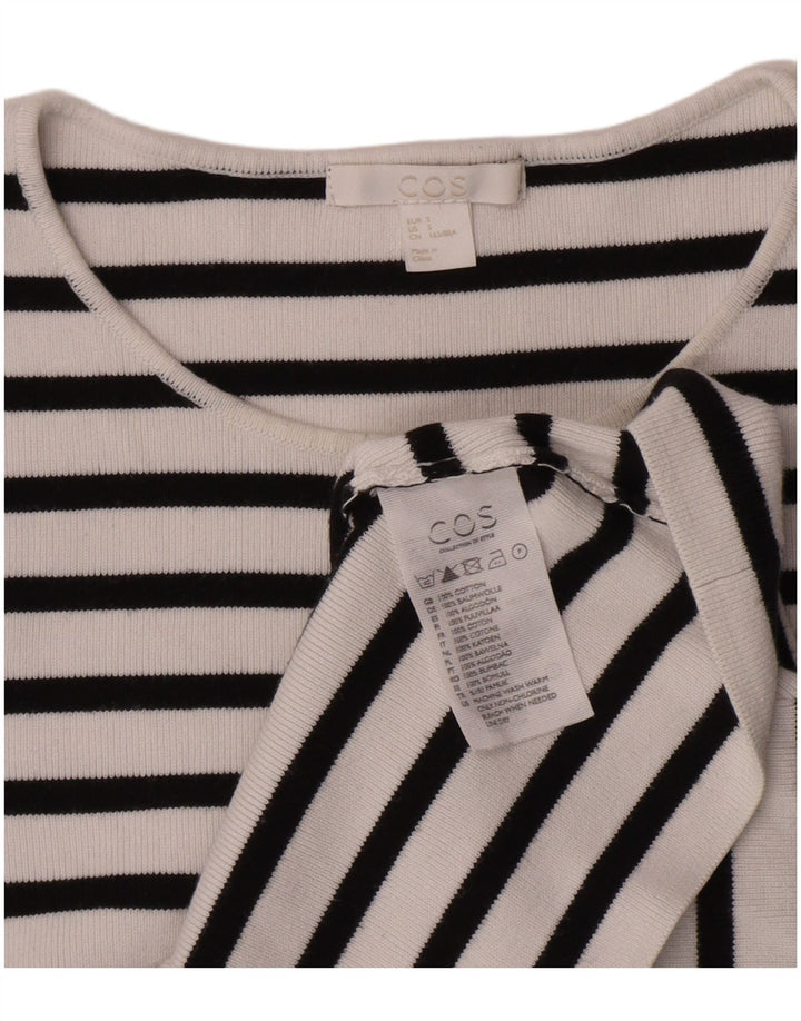 Cos Womens Top Long Sleeve UK 10 Small White Striped
