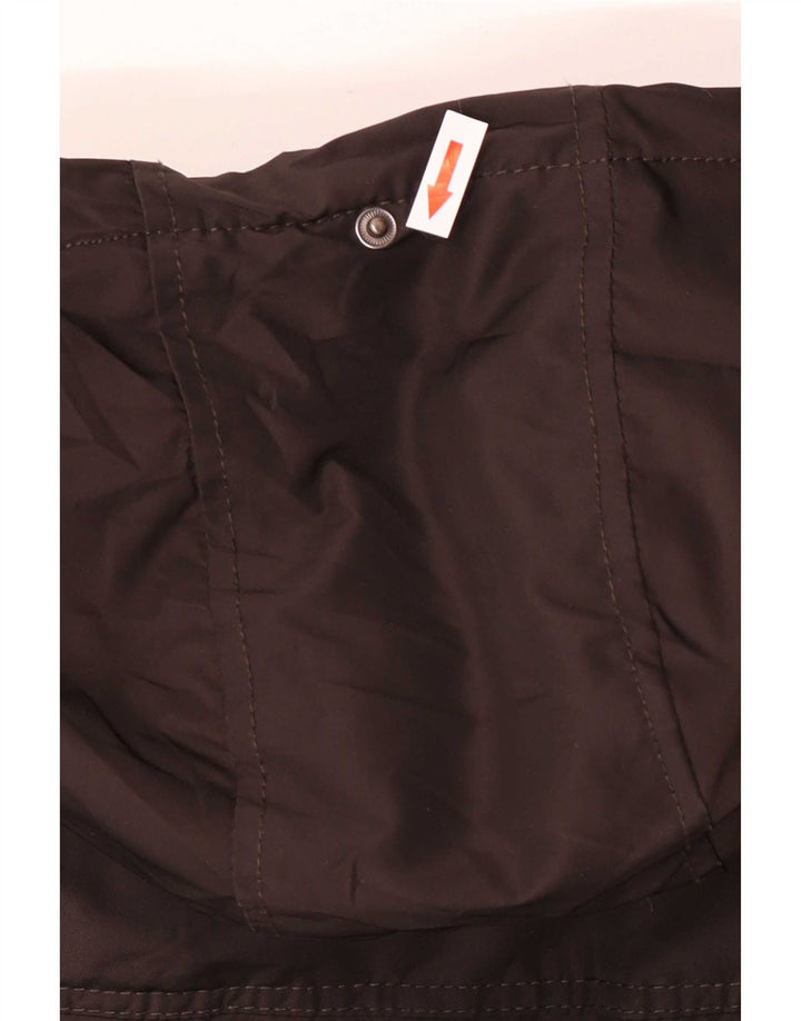 Zara Mens Hooded Padded Jacket UK 38 Medium Brown Polyester
