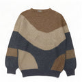 Fiume Mens Crew Neck Jumper Sweater Medium Multicoloured Colourblock Cotton
