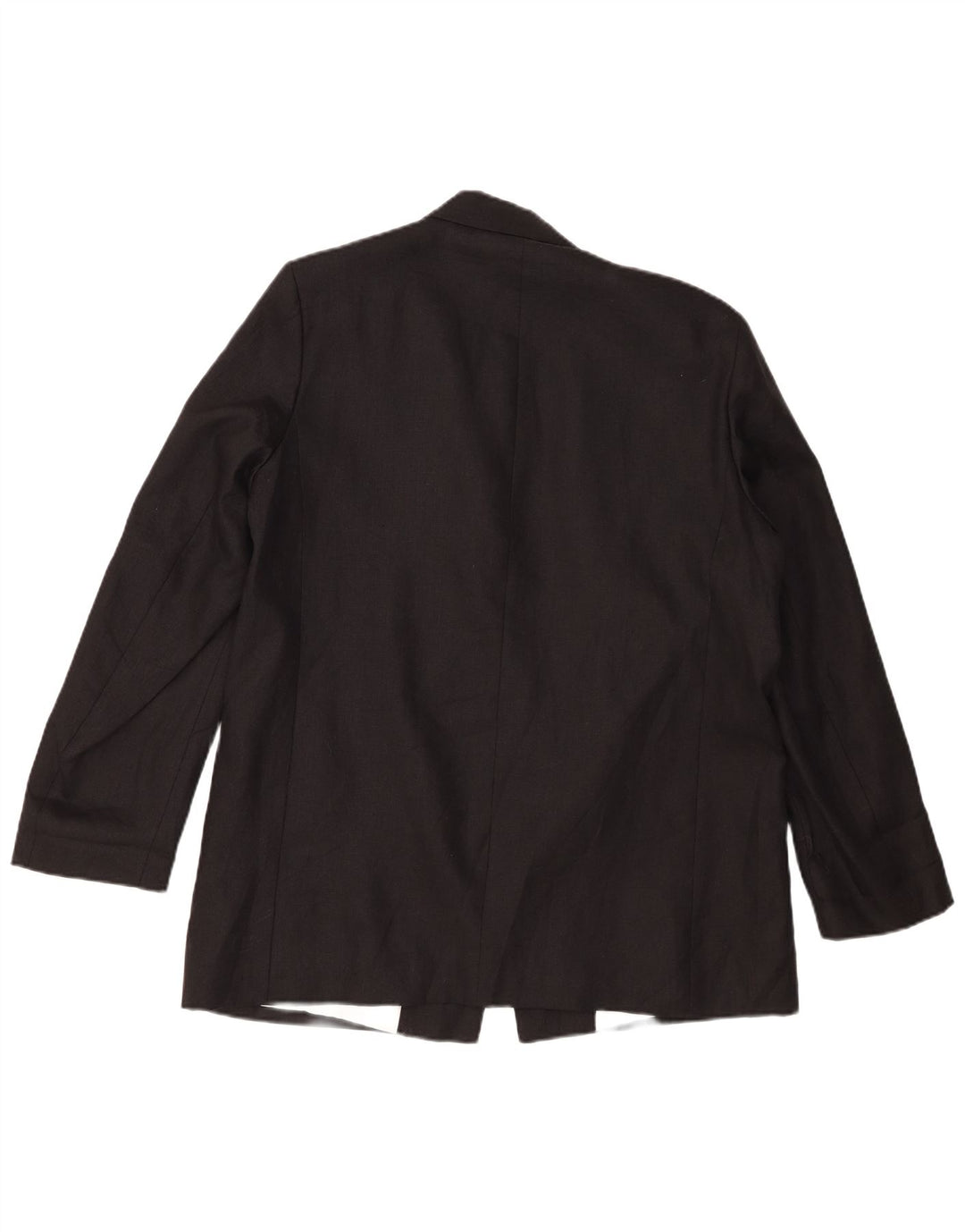 Zara Womens Open Blazer Jacket UK 18 XL Black Linen