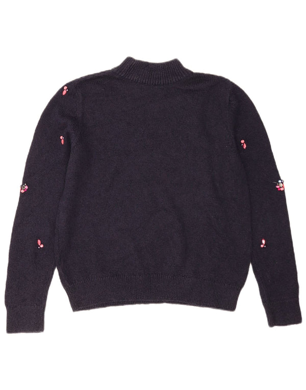 Marks & Spencer Womens Turtle Neck Jumper Sweater UK 10 Small Navy Blue