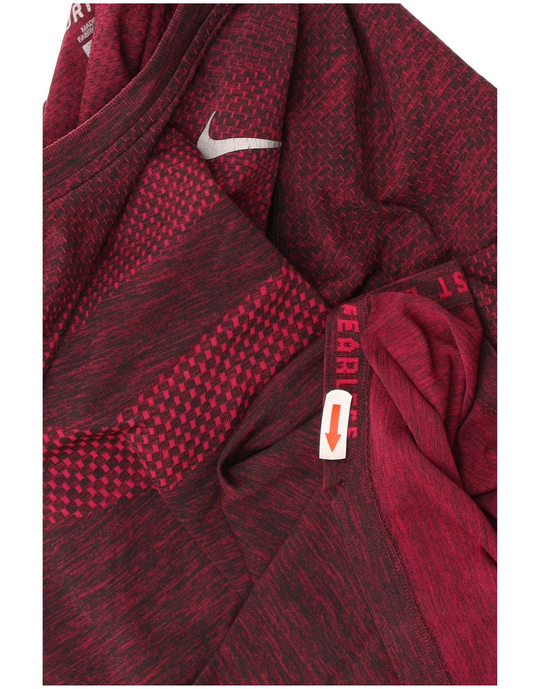 Nike Mens Dri Fit T-Shirt Top Medium Burgundy Flecked