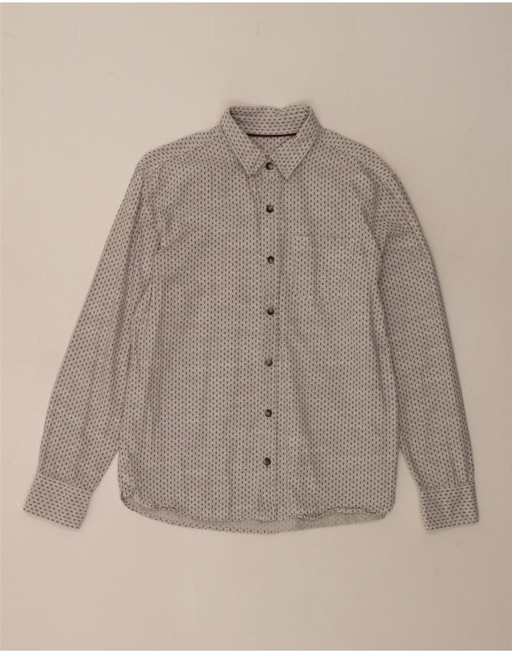 Fat Face Mens Shirt Medium Grey Spotted Cotton