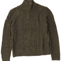 Superdry Mens Zip Neck Jumper Sweater XL Green Acrylic