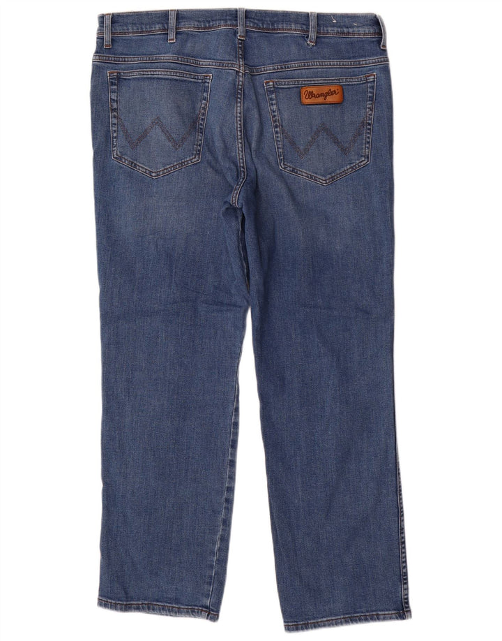 Wrangler Mens Texas Straight Jeans W38 L30 Blue Cotton