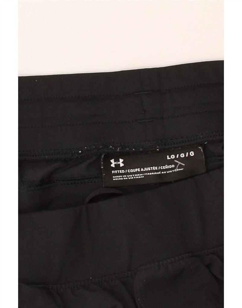 UNDER ARMOUR Mens Fitted Tracksuit Trousers Joggers Large  Black Polyester Vintage Under Armour and Second-Hand Under Armour from Messina Hembry 