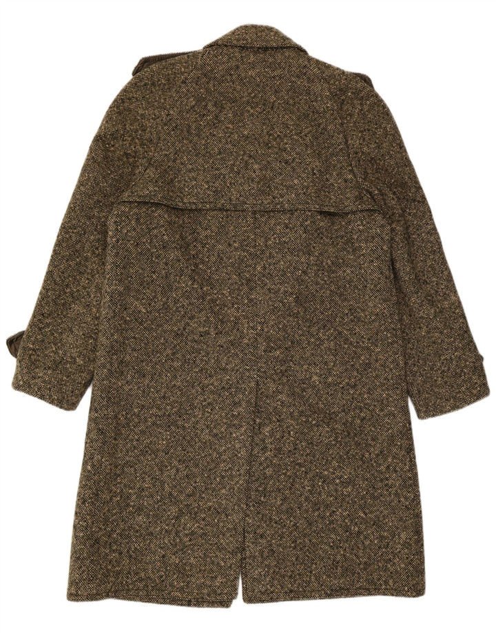 Vintage Mens Military Overcoat UK 38 Medium Brown New Wool