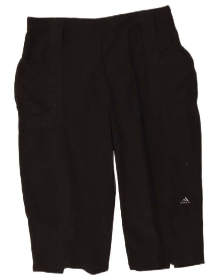 ADIDAS Womens Casual Shorts UK 10 Small W30 Black Polyamide