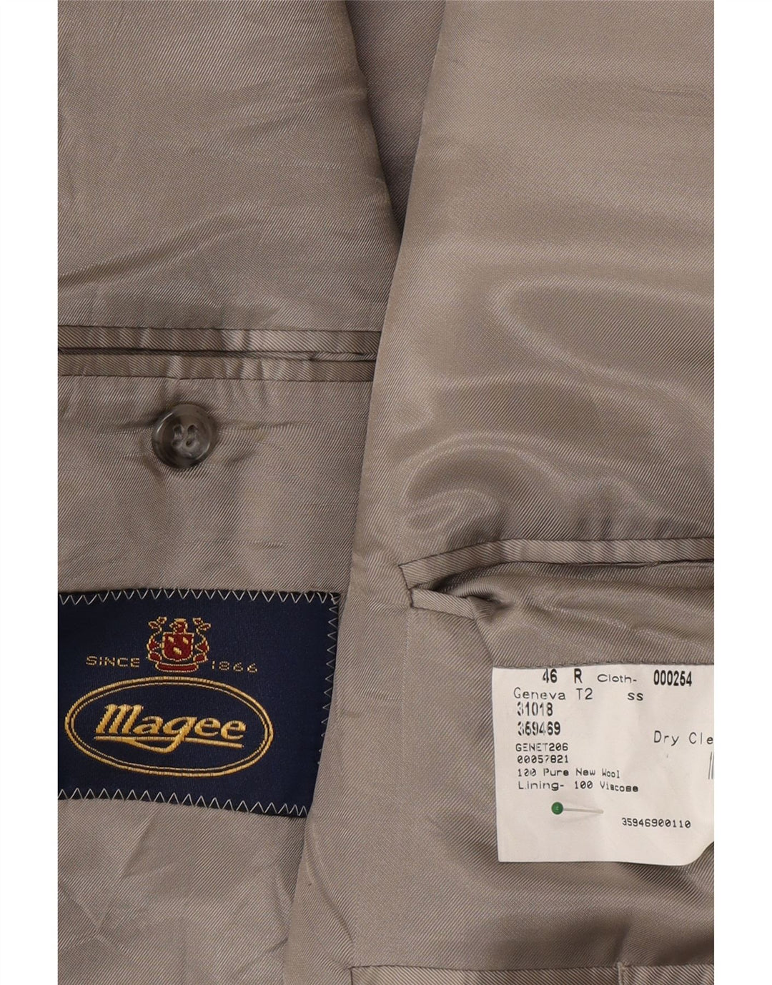 MAGEE Mens 2 Button Blazer Jacket UK 46 3XL Grey Houndstooth New Wool