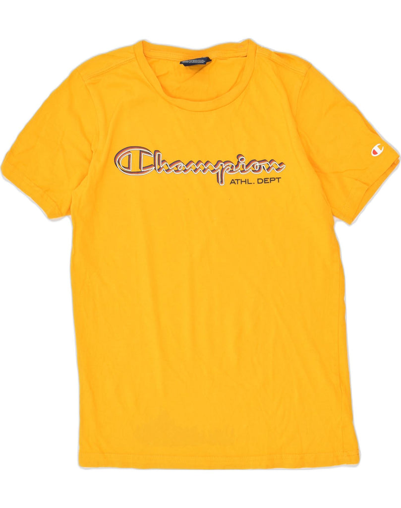 CHAMPION Boys Graphic T-Shirt Top 11-12 Years Large Yellow Cotton | Vintage | Thrift | Second-Hand | Used Clothing | Messina Hembry 