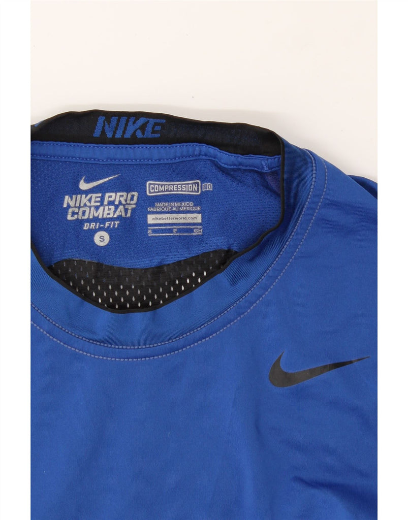 NIKE Womens Dri Fit Graphic T-Shirt Top UK 8 Small Blue Colourblock Vintage Nike and Second-Hand Nike from Messina Hembry 