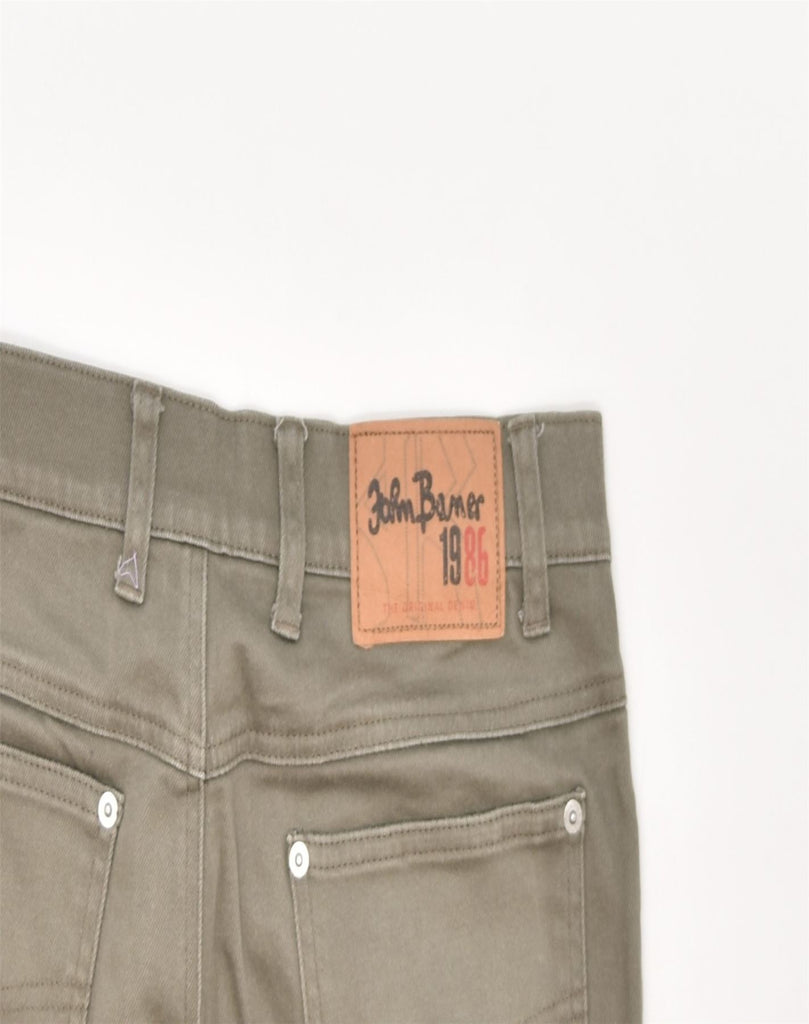 JOHN BANER Mens Tapered Casual Trousers W33 L31 Khaki Cotton | Vintage | Thrift | Second-Hand | Used Clothing | Messina Hembry 