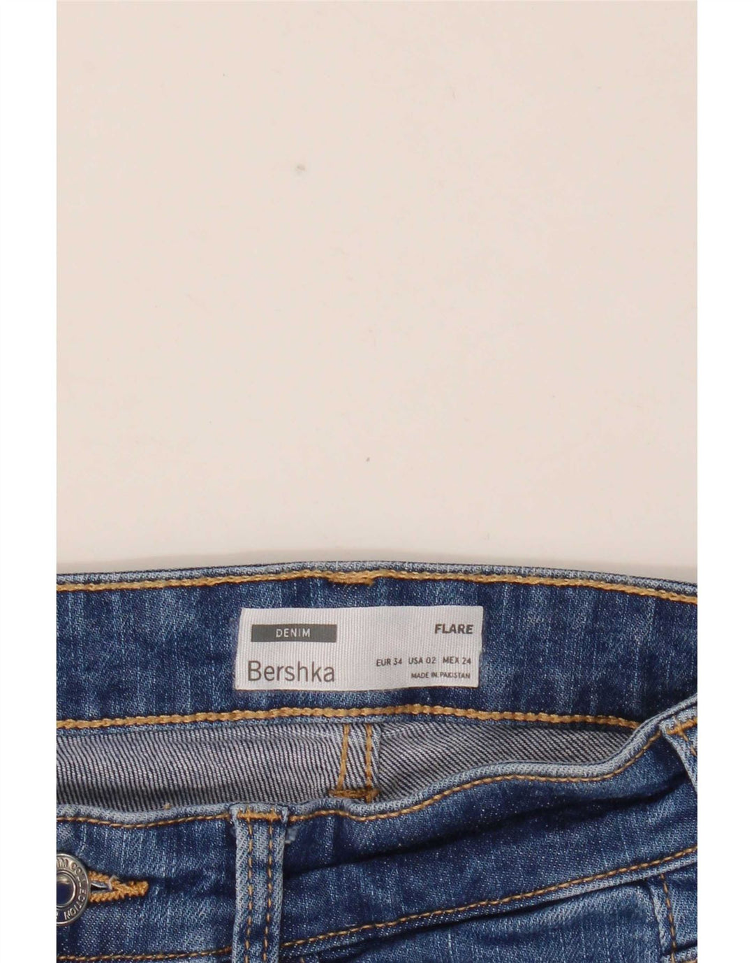 Bershka Womens Flared Jeans EU 34 XS W24 L32 Blue