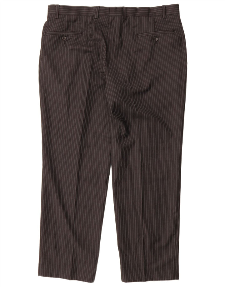 MARKS & SPENCER Mens Straight Suit Trousers W38 L29 Grey Pinstripe Wool