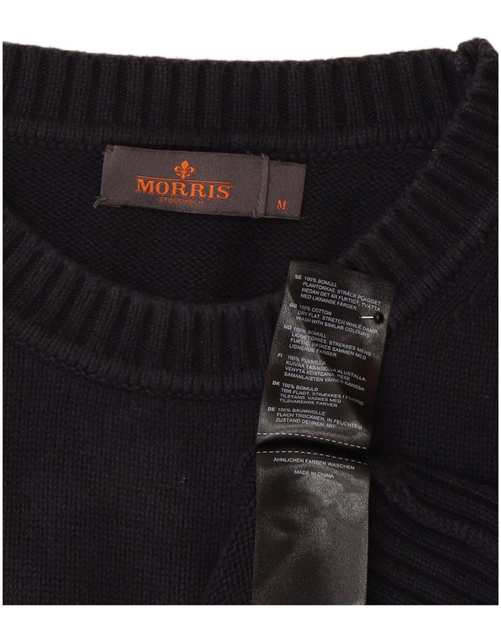 Morris  Mens Crew Neck Jumper Sweater Medium Navy Blue Cotton