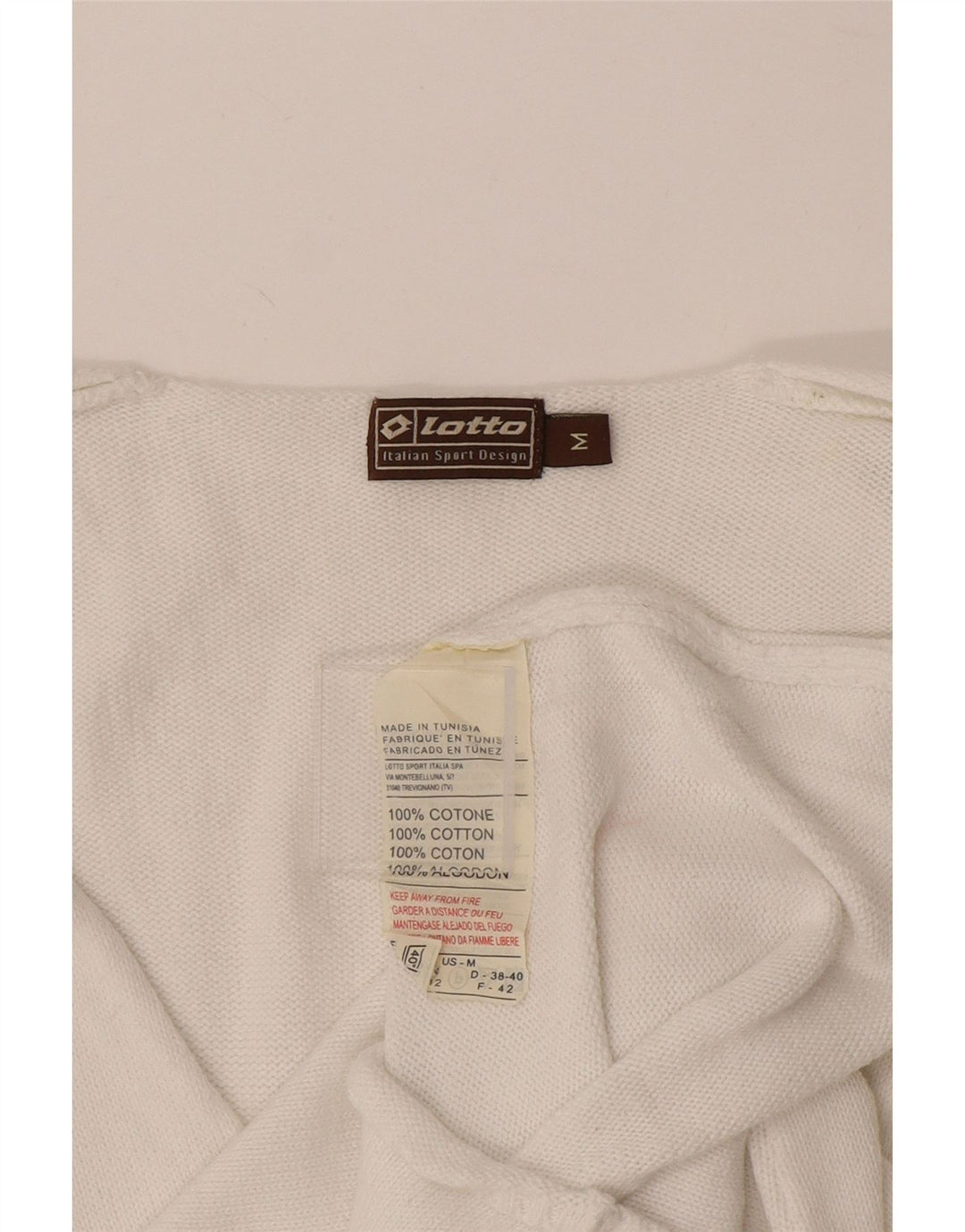 Lotto Womens V-Neck Jumper Sweater UK 12 Medium White Cotton