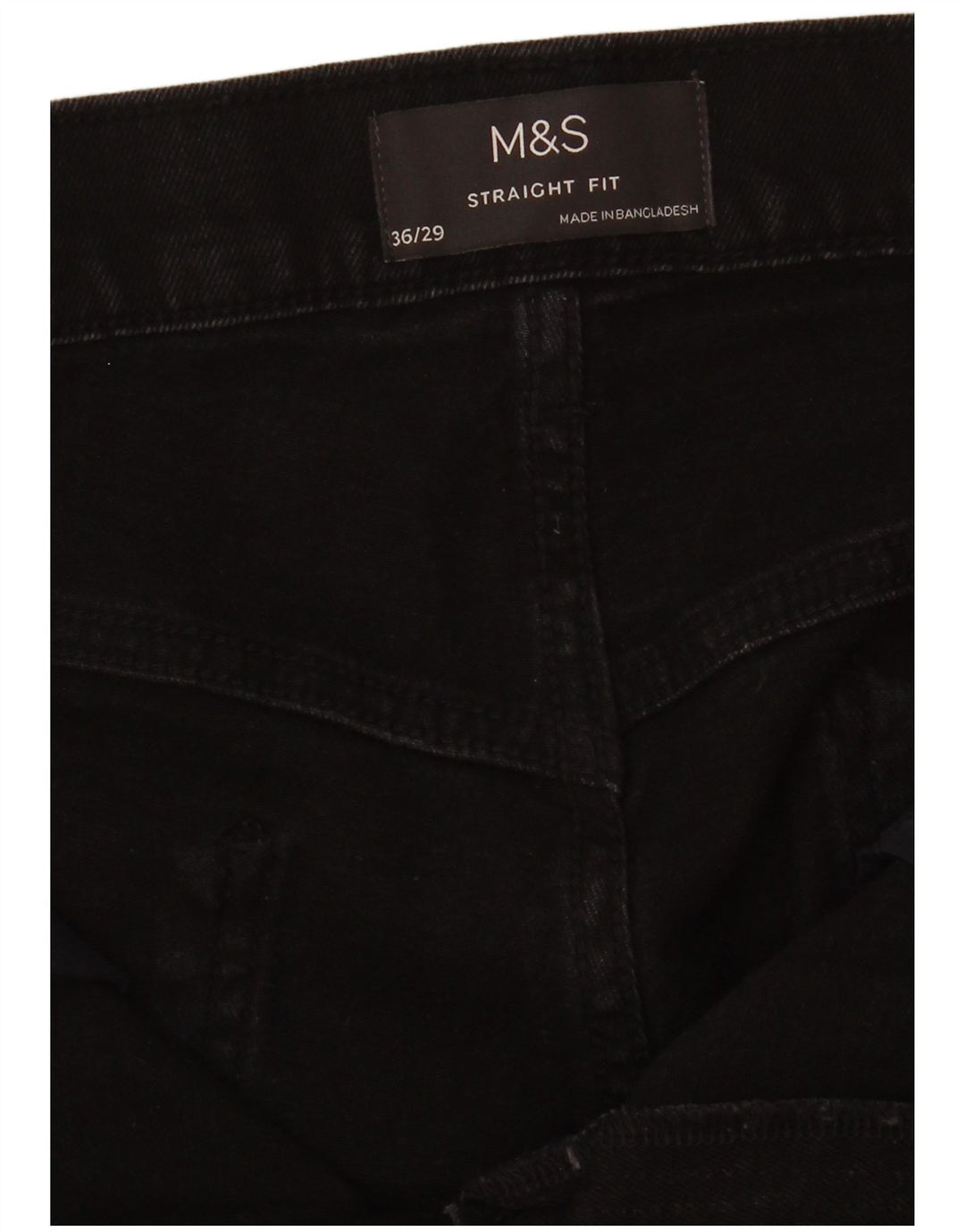 Marks & Spencer Mens Straight Jeans W36 L26 Black