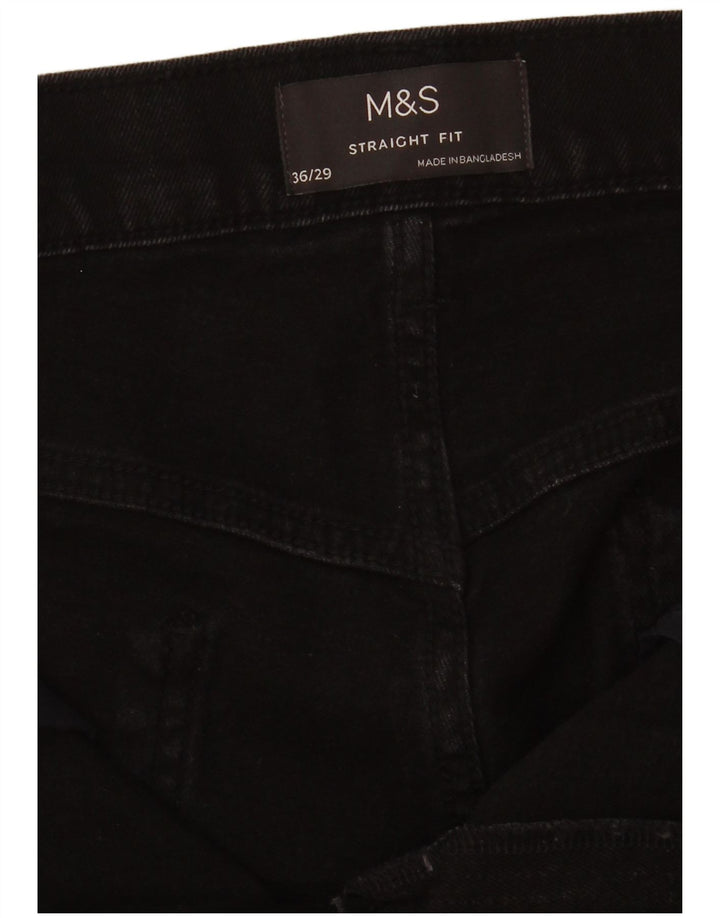 Marks & Spencer Mens Straight Jeans W36 L26 Black