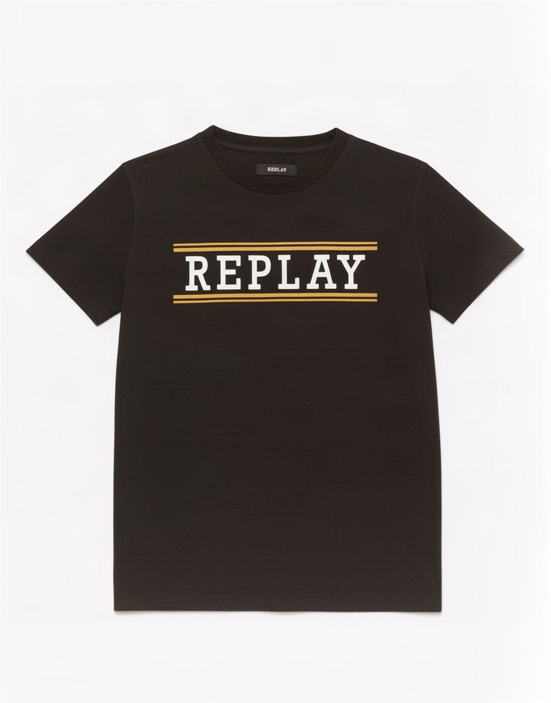 Replay Mens Graphic T-Shirt Top Medium Black Cotton