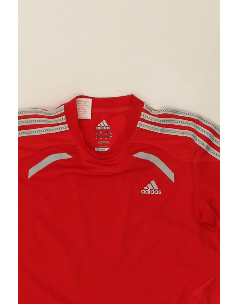 ADIDAS Boys Climacool T-Shirt Top 9-10 Years Red Polyester | Vintage Adidas | Thrift | Second-Hand Adidas | Used Clothing | Messina Hembry 