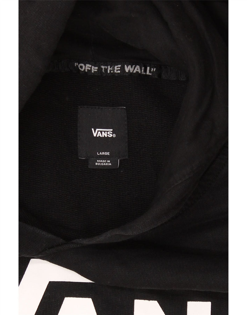 VANS Womens Graphic Hoodie Jumper UK 16 Large Black Cotton Vintage Vans and Second-Hand Vans from Messina Hembry 