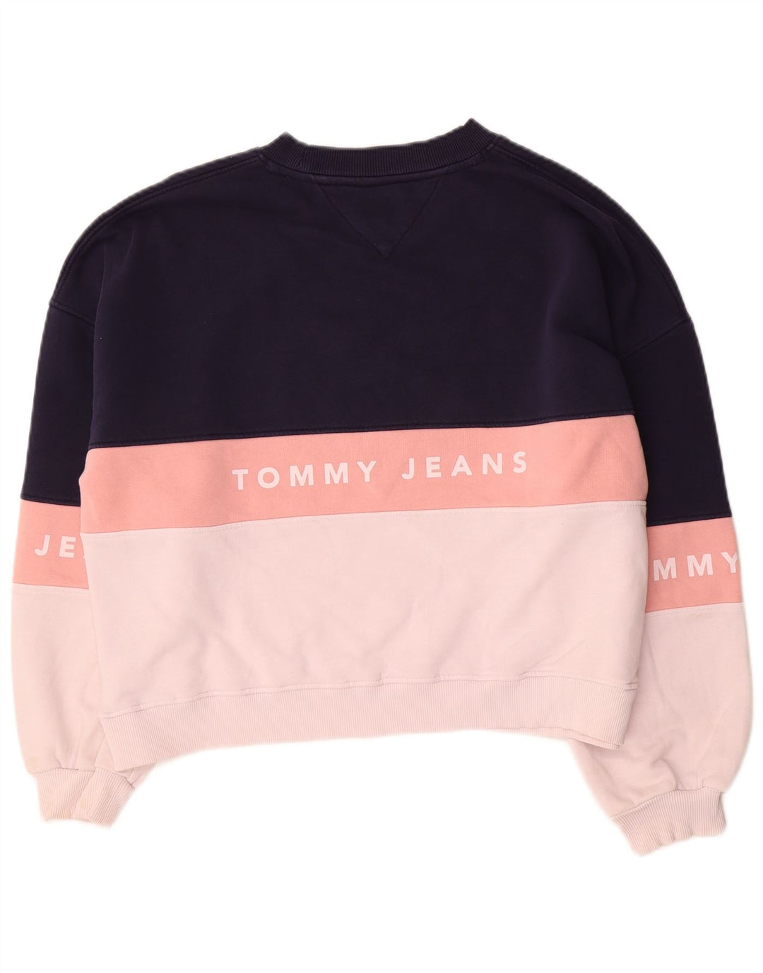Tommy Hilfiger Womens Oversized Sweatshirt Jumper UK 10 Small Navy Blue