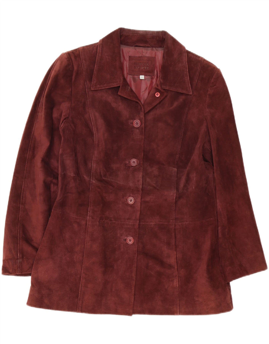 Marks & Spencer Womens 5 Button Blazer Jacket UK 14 Medium Burgundy