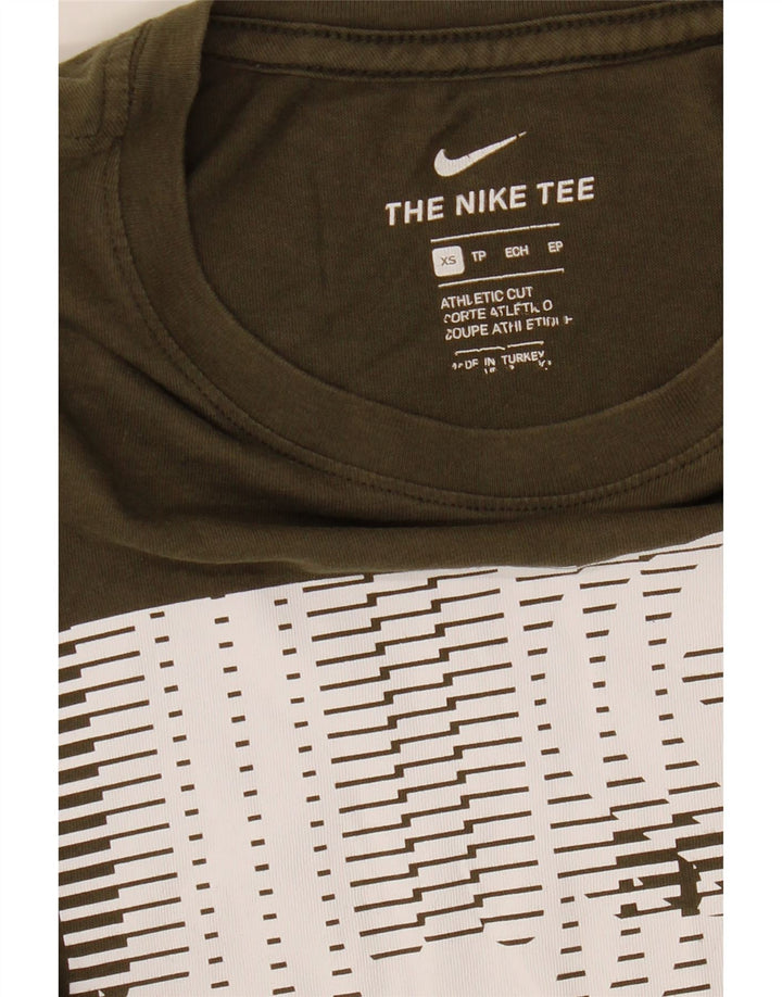 Nike Mens Athletic Cut Graphic T-Shirt Top XS Khaki