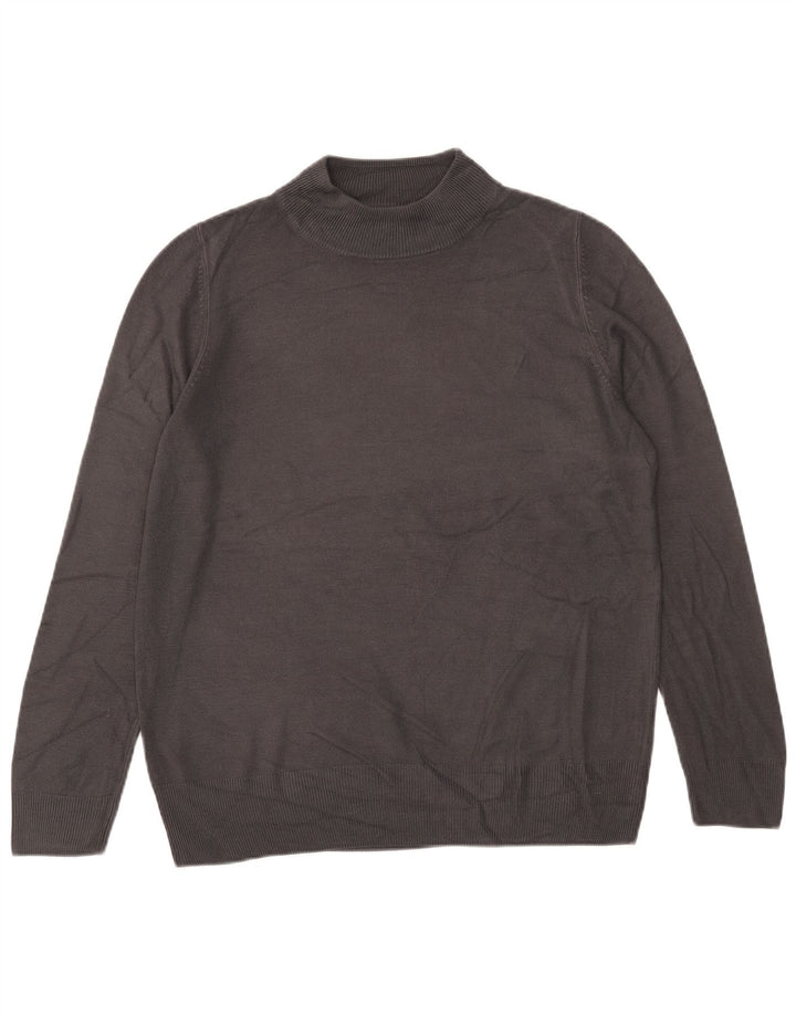 Marks & Spencer Womens Turtle Neck Jumper Sweater UK 16 Large Grey Acrylic