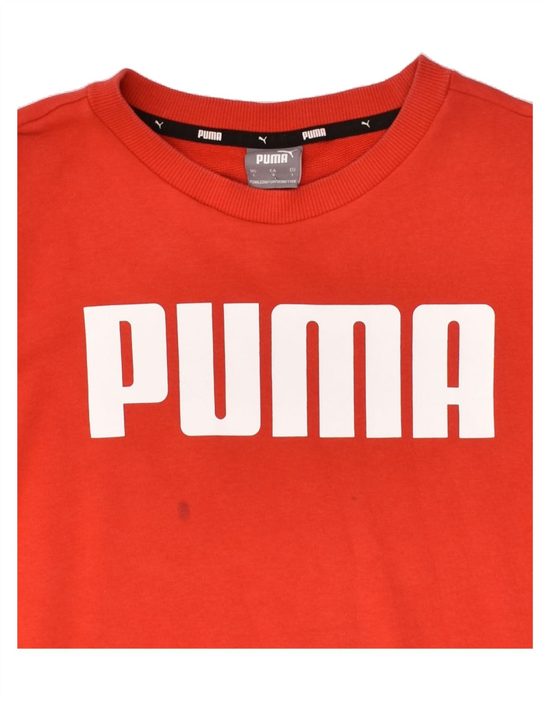 PUMA Mens Graphic Sweatshirt Jumper Large Red | Vintage Puma | Thrift | Second-Hand Puma | Used Clothing | Messina Hembry 