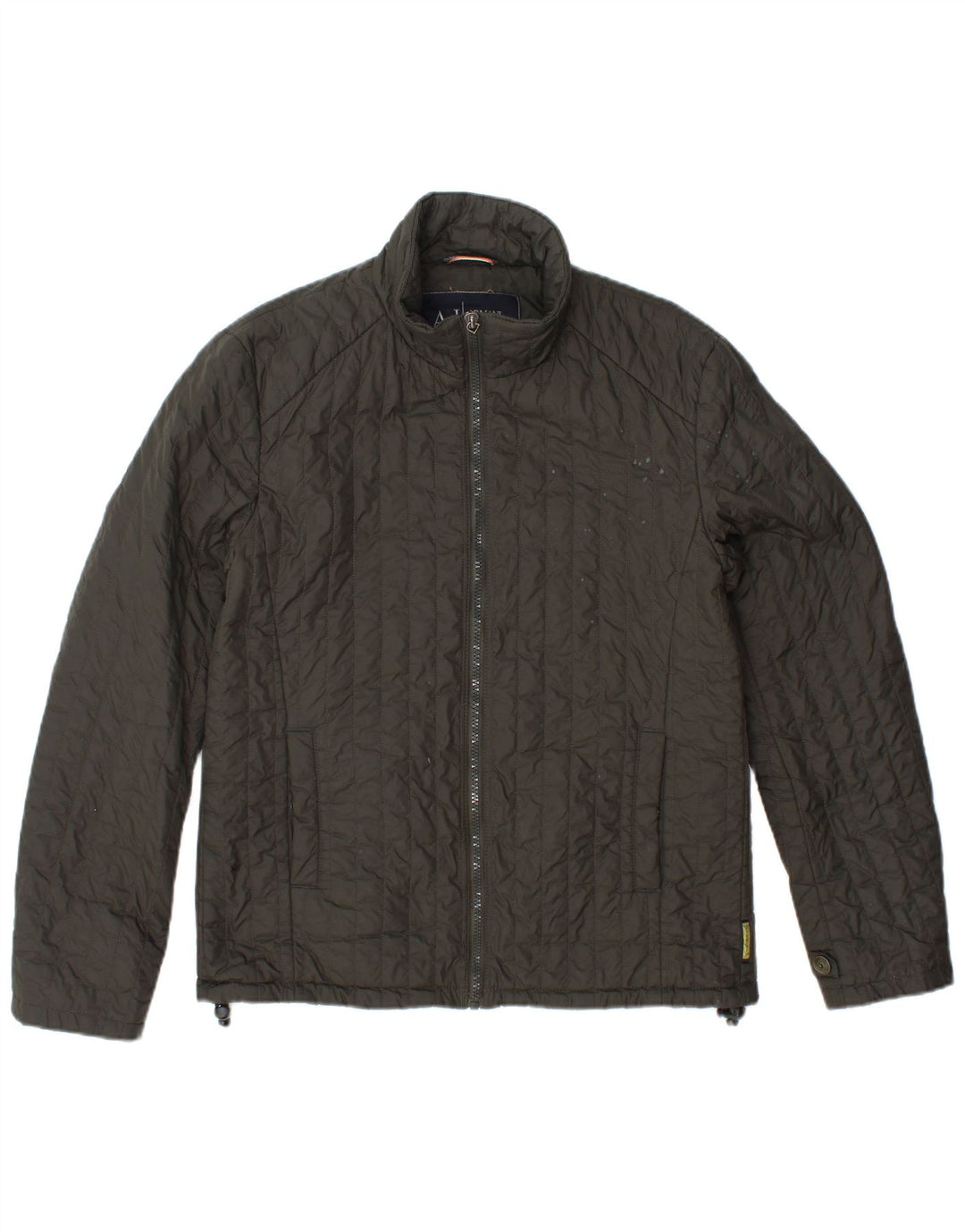 ARMANI JEANS Mens Padded Jacket UK 36 Small Khaki Polyamide