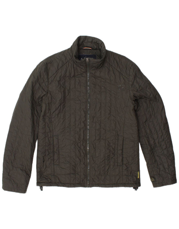 ARMANI JEANS Mens Padded Jacket UK 36 Small Khaki Polyamide
