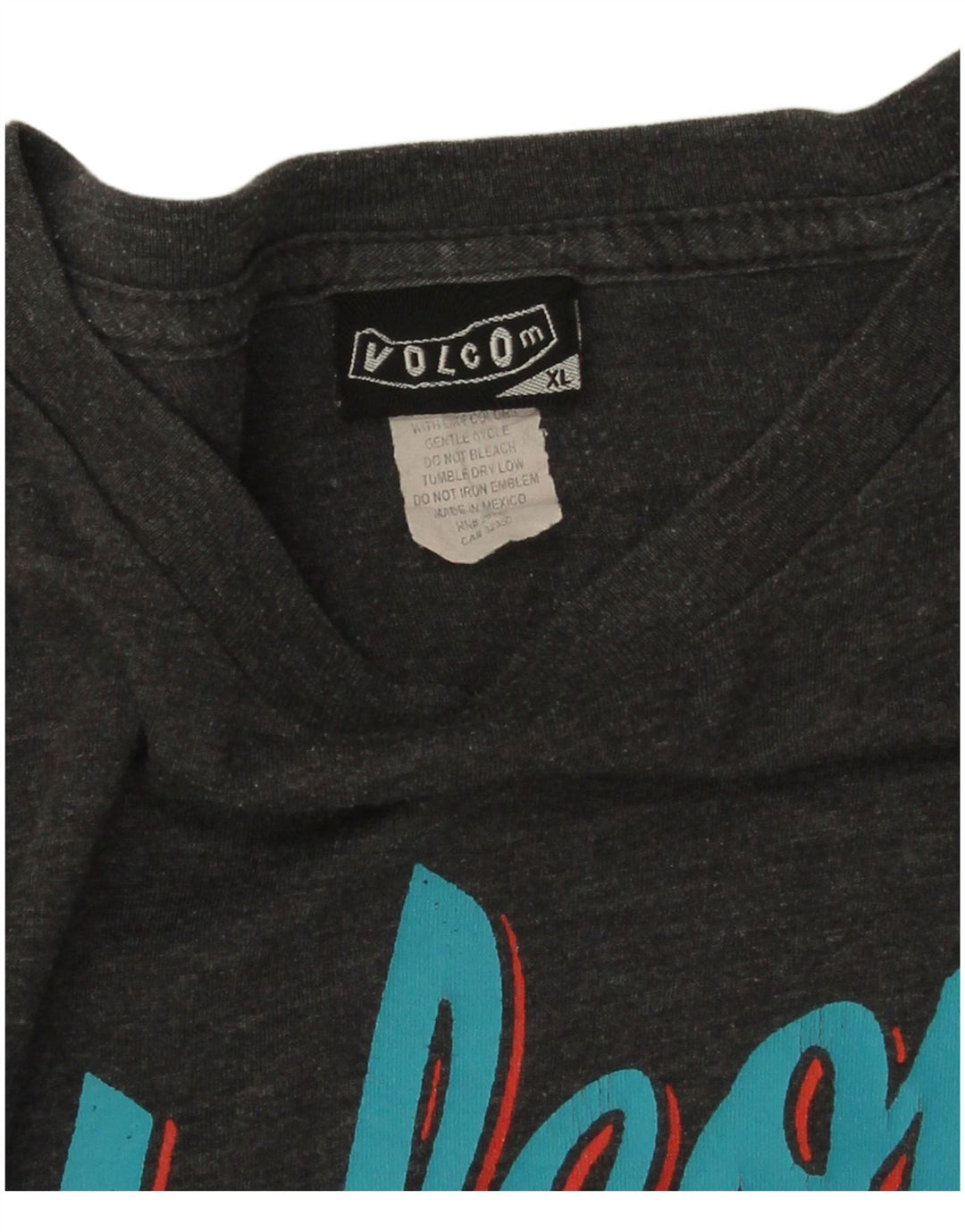 Volcom Mens Graphic T-Shirt Top XL Grey Flecked Cotton