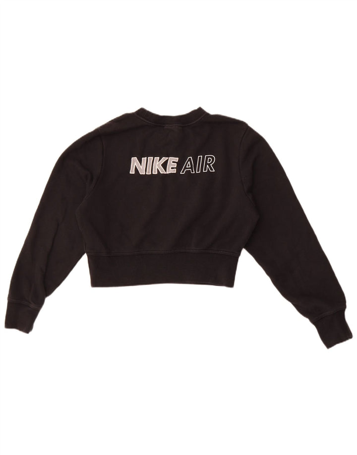 Nike Womens Nike Air Crop Graphic Sweatshirt Jumper UK 14 Medium Black
