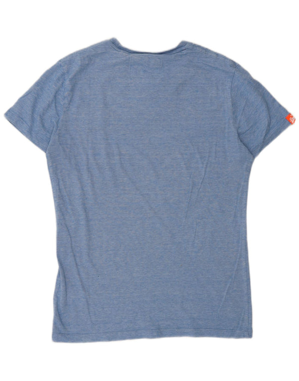 Superdry Mens T-Shirt Top XS Blue Pinstripe Cotton